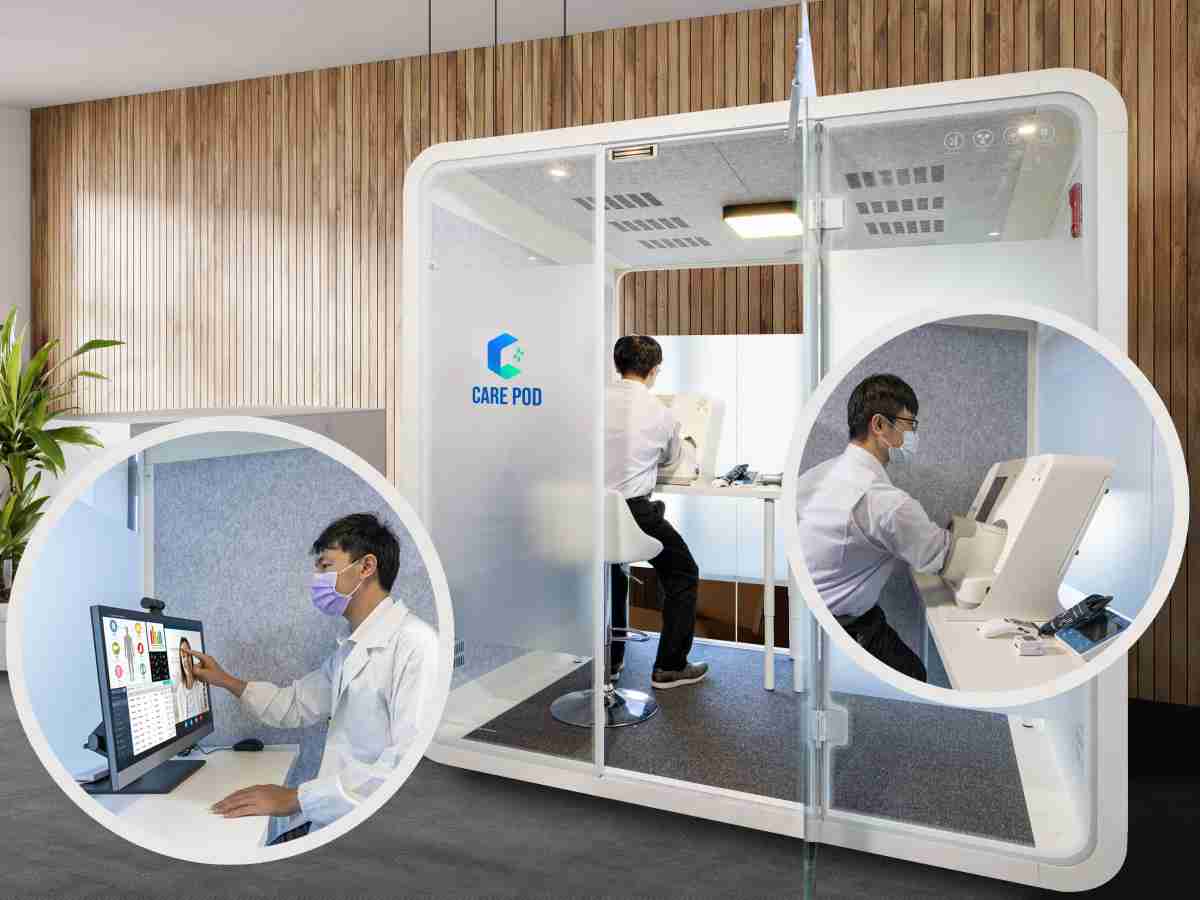 达擎于医疗科技展中展出＂远距诊疗舱＂，，，，以因应医疗数字化及社会高龄化趋势下、、、复诊及慢性病患等族群对于远距看诊需求逐渐升高所推出的创新整合方案。。。多功能合一、、、高隐私性的远距诊疗舱可根据病患端与医师端的不同需求，，，提供弹性化及客制化功能，，节省医生和病患的精力及时间