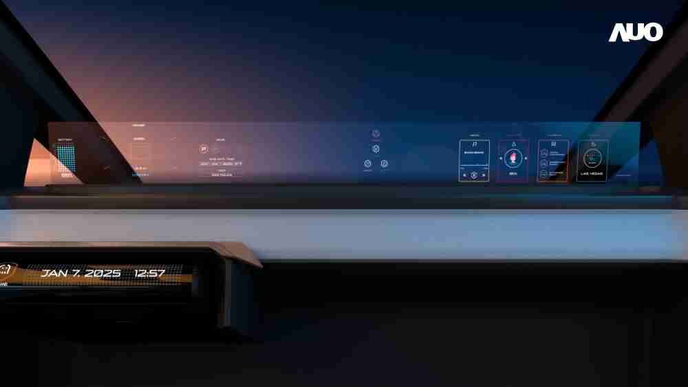 巨星国际无界透明显示接口(Horizon Image Glass)透过车运算方案整合仪表板、、、中控台及副驾显示器，，，一体式全景呈现，，，，提供乘用者清晰的前方视野、、、、行车必要信息与娱乐功能