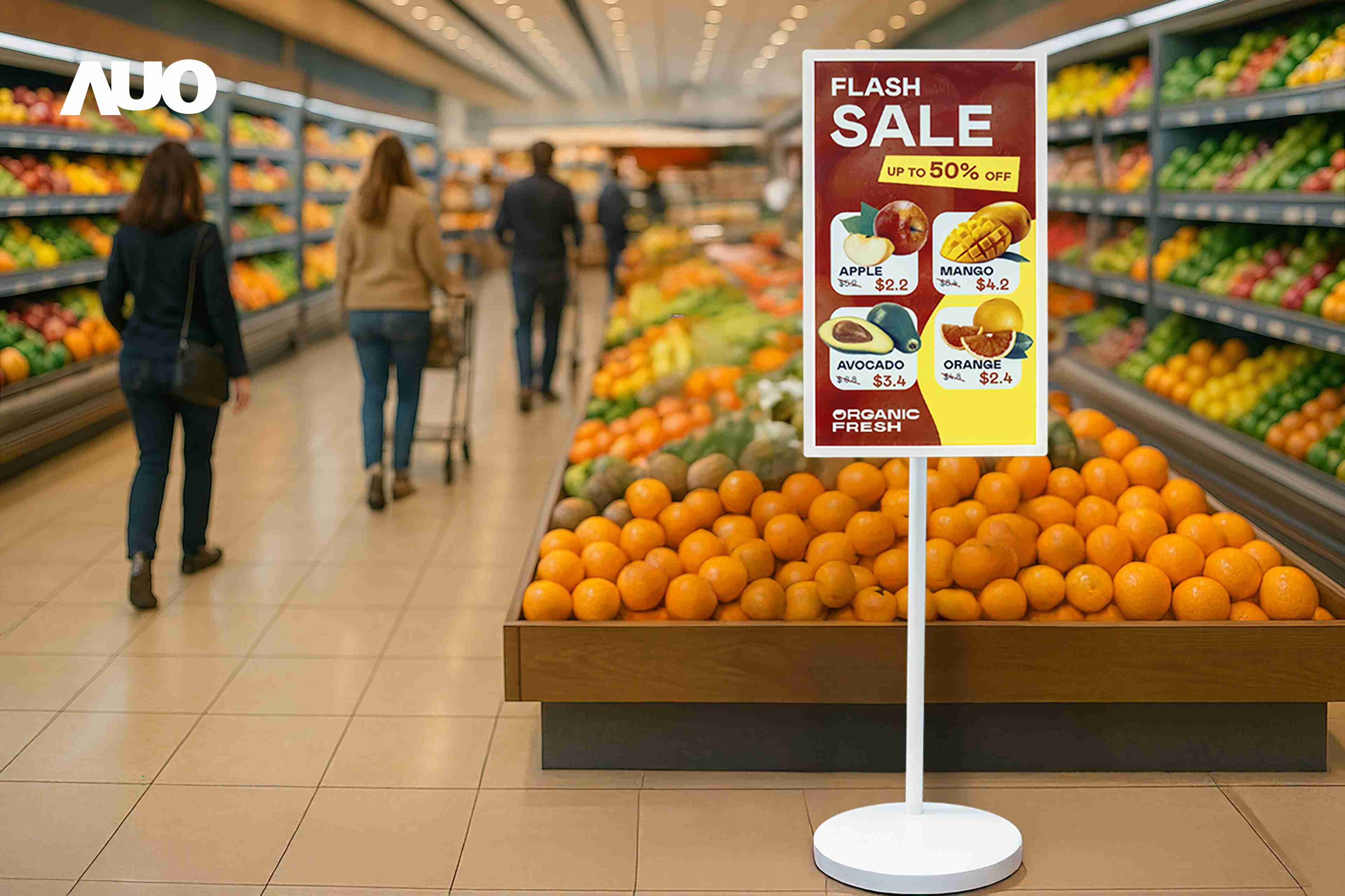 达擎首亮相低功耗、、、、全彩的〝aecoPost电子纸解决方案〞，，，仅在更新画面时需要微量的电力驱动，，，无需布建电线的便捷设计，，，，使其可灵活应用、、、、随意置放，，，，并可透过云端或行动装置app，，，轻松管理及排程广告内容，，，晋升店头营销利器。。。